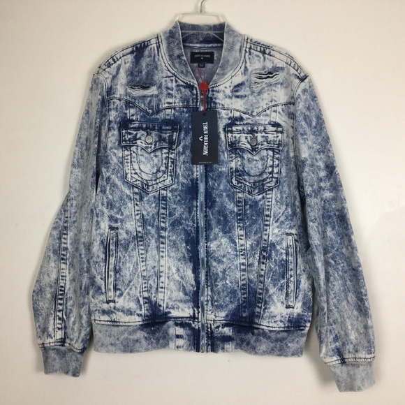 True Religion Other - True Religion Acid Washed Bomber Jacket